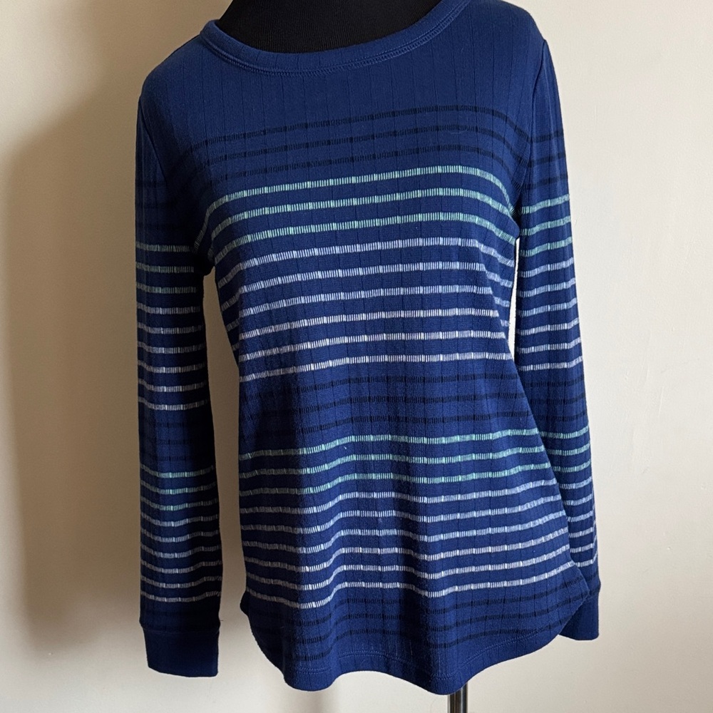 T by Talbots Petite Striped Long Sleeve Tee